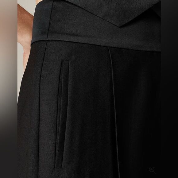 NWT J CREW TALL Collection wide-leg trouser pant in tuxedo wool in black - Picture 5 of 8